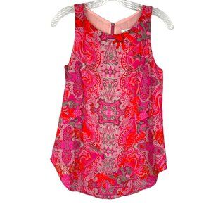 CAbi Womens Jubilee Pink Paisley Sleeveless Top Exposed Back Zipper size XS